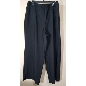 Lane Bryant On The Go Pants Women size 22 Black Pull-On Wide Leg Elastic Waist